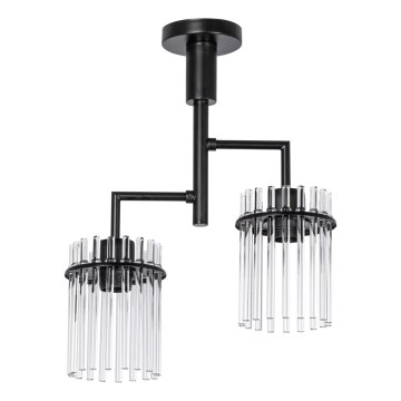 Висящ полилей 2xE27/60W/230V черен/прозрачен