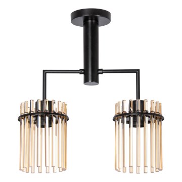 Висящ полилей 2xE27/60W/230V черен/опушен