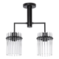 Висящ полилей 2xE27/60W/230V черен/прозрачен