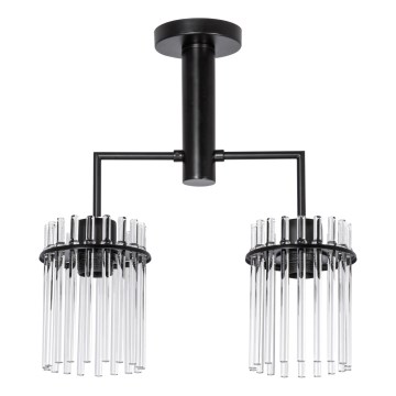 Висящ полилей 2xE27/60W/230V черен/прозрачен