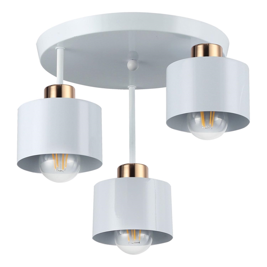 Висящ полилей 3xE27/35W/230V Ø 30 см бял/златист