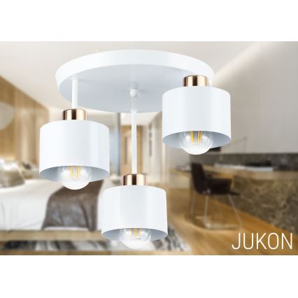 Висящ полилей 3xE27/35W/230V Ø 30 см бял/златист