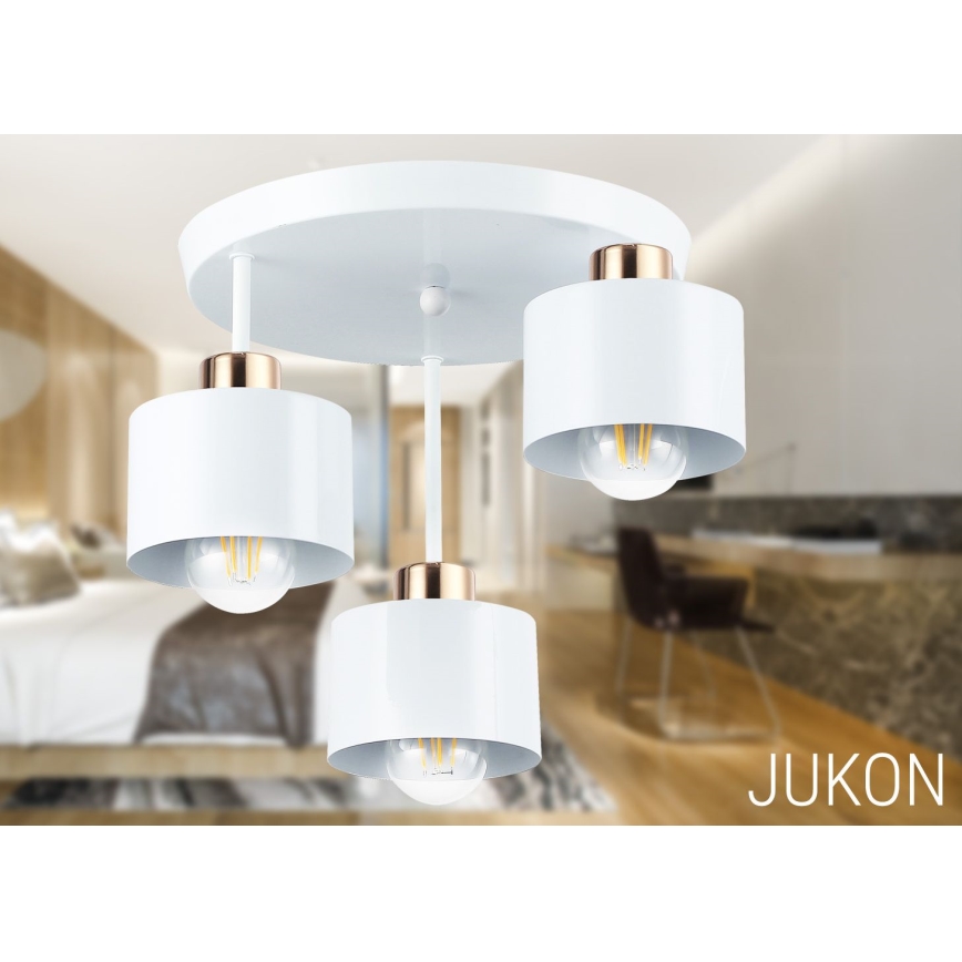 Висящ полилей 3xE27/35W/230V Ø 30 см бял/златист