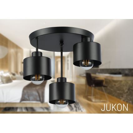 Висящ полилей 3xE27/35W/230V Ø 30 см черен