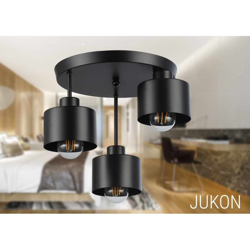 Висящ полилей 3xE27/35W/230V Ø 30 см черен