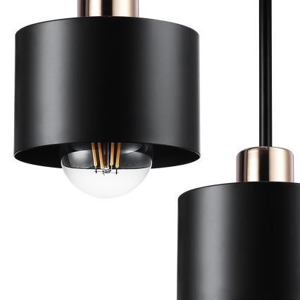 Висящ полилей 3xE27/35W/230V Ø 30 см черен/златист