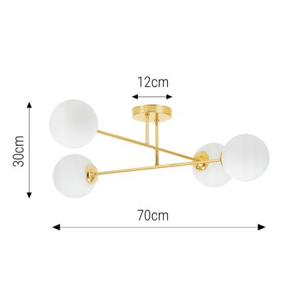 Висящ полилей 4xE27/35W/230V Ø 70 см златист
