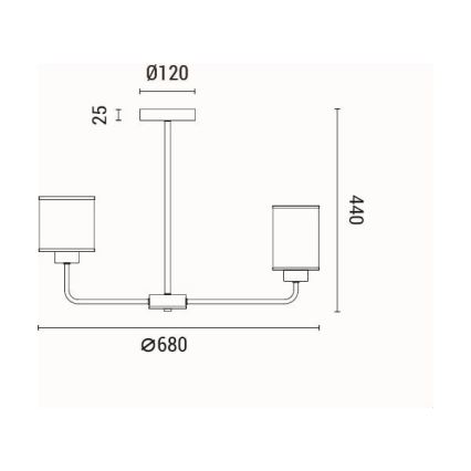 Висящ полилей 6xE27/60W/230V