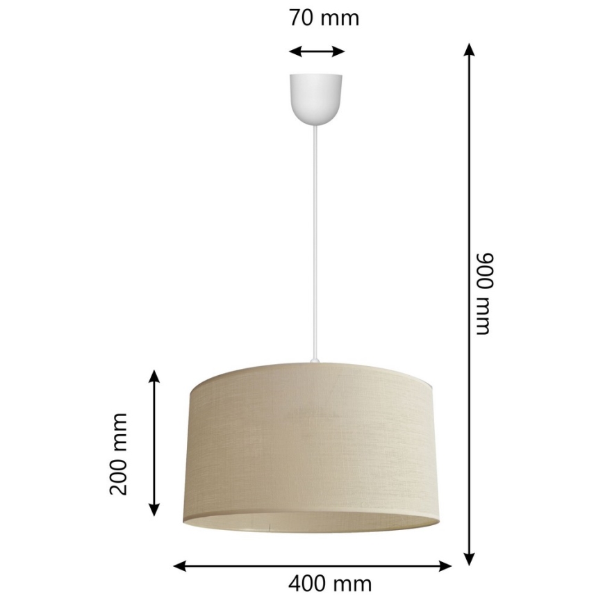 Висящ полилей ALBA 1xE27/15W/230V Ø 40 cм бежов