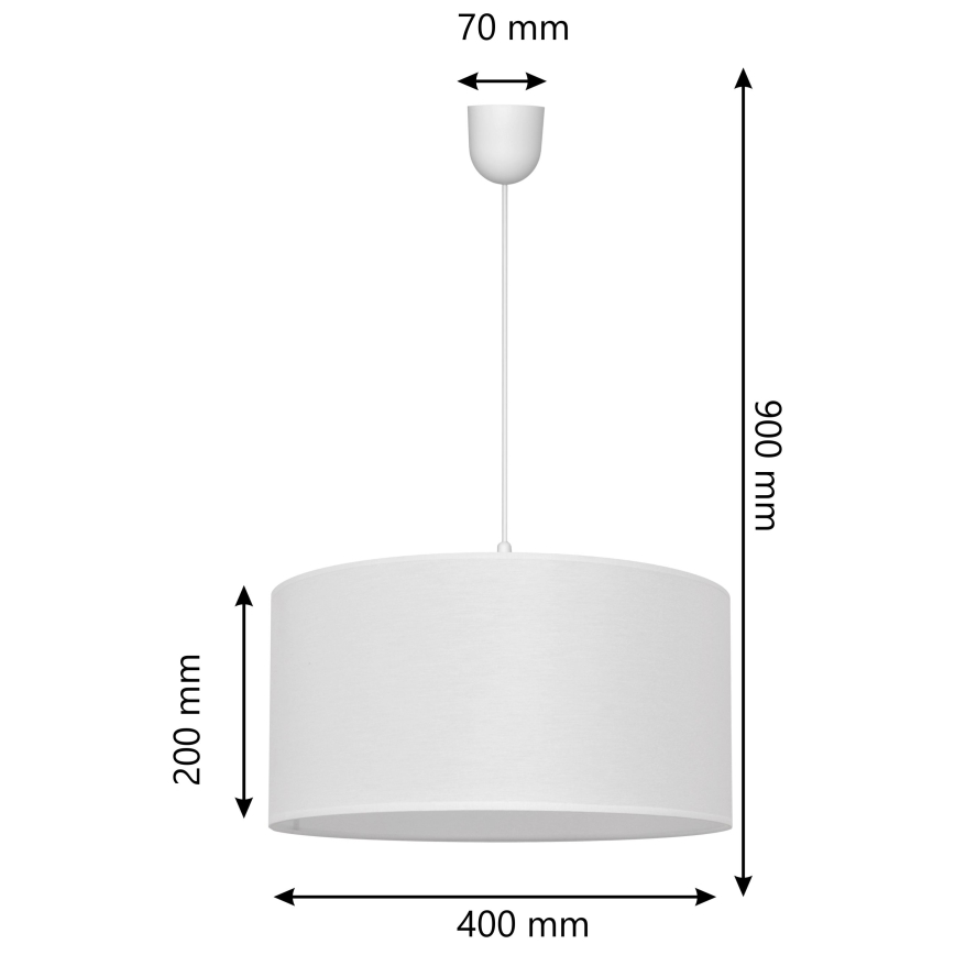 Висящ полилей ALBA 1xE27/15W/230V Ø 40 см бял