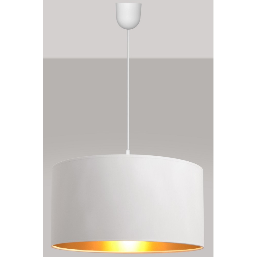 Висящ полилей ALBA 1xE27/15W/230V Ø 40 см бял/златист