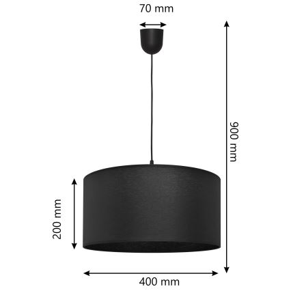 Висящ полилей ALBA 1xE27/15W/230V Ø 40 см черен