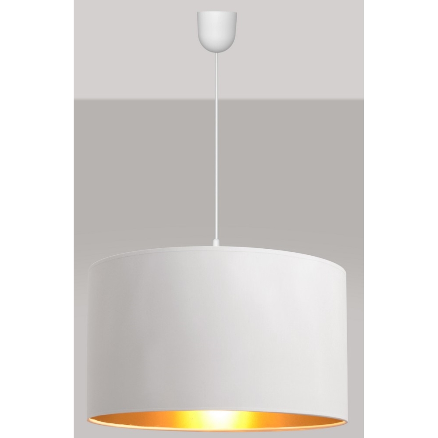 Висящ полилей ALBA 1xE27/15W/230V Ø 45 cм бял/златист