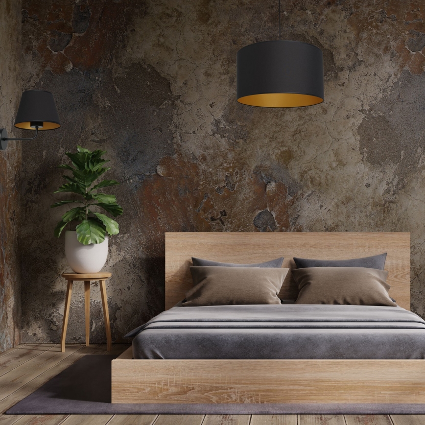 Висящ полилей ARDEN 1xE27/60W/230V Ø 40 cм черен/златист