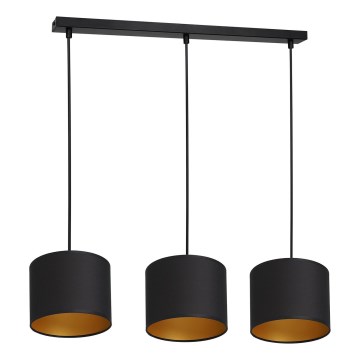 Висящ полилей ARDEN 3xE27/60W/230V черен/златист