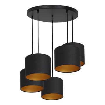 Висящ полилей ARDEN 5xE27/60W/230V черен/златист