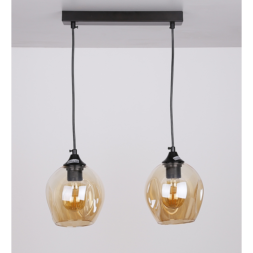 Висящ полилей ASPA 2xE27/40W/230V черен