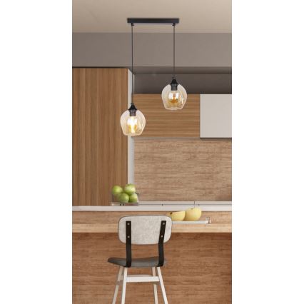 Висящ полилей ASPA 2xE27/40W/230V черен