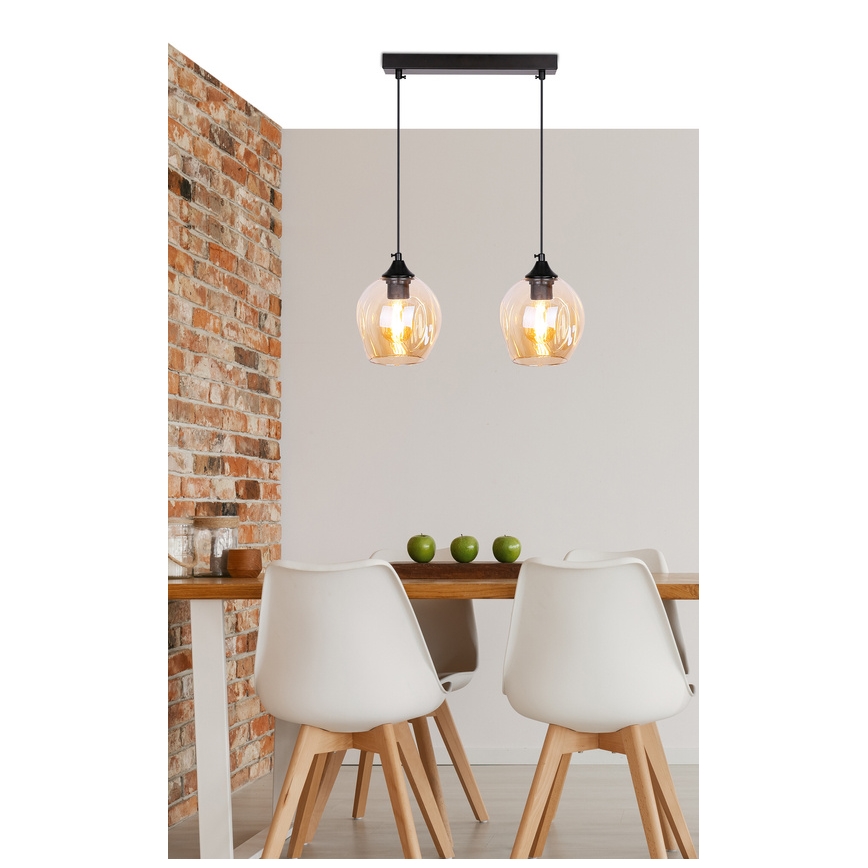 Висящ полилей ASPA 2xE27/40W/230V черен