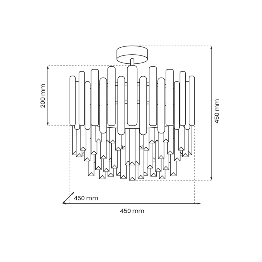 Висящ полилей ASPEN 6xE14/40W/230V матов хром