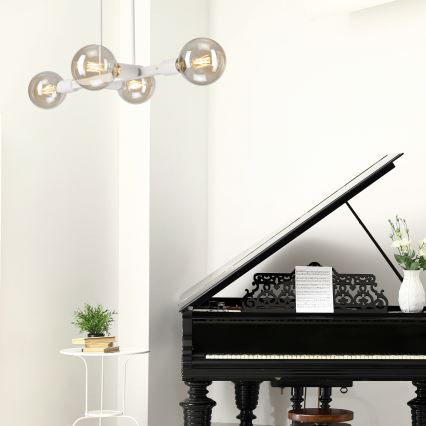 Висящ полилей ASTRID 4xE27/60W/230V бял
