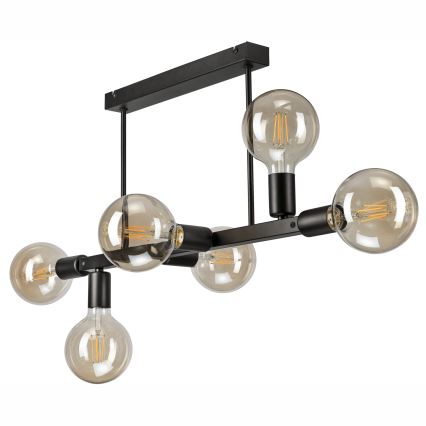 Висящ полилей ASTRID 6xE27/60W/230V черен