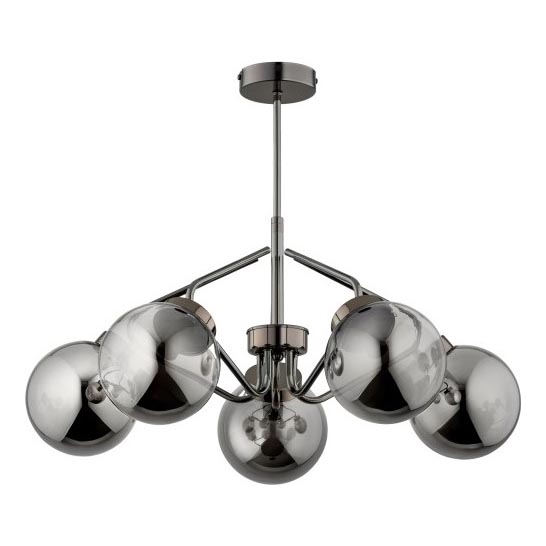 Висящ полилей BARSUM 5xE14/10W/230V сив