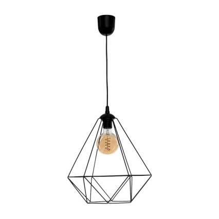 Висящ полилей BASKET 1xE27/60W/230V черен