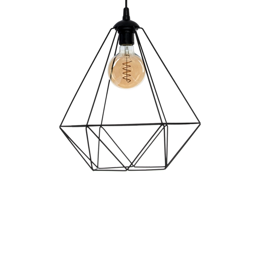 Висящ полилей BASKET 1xE27/60W/230V черен
