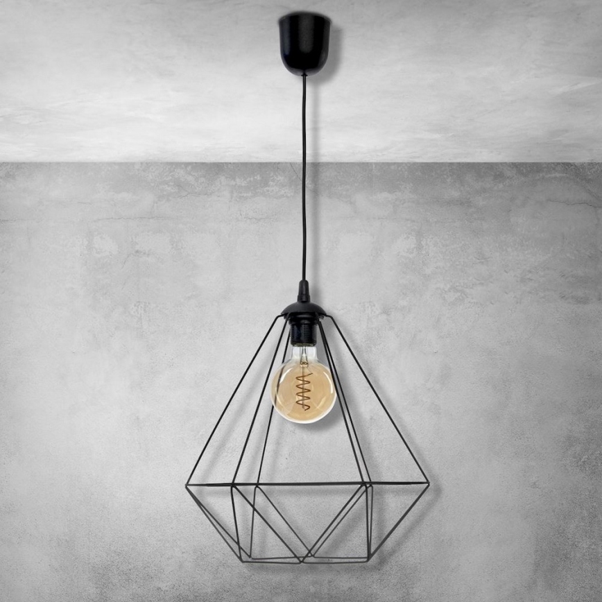 Висящ полилей BASKET 1xE27/60W/230V черен