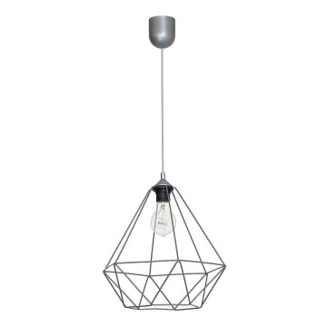Висящ полилей BASKET 1xE27/60W/230V сив