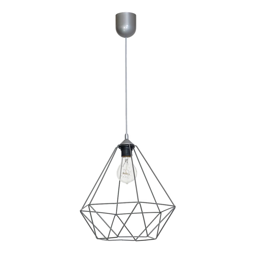 Висящ полилей BASKET 1xE27/60W/230V сив