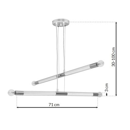 Висящ полилей BASTONE WHITE 4xE14/40W/230V