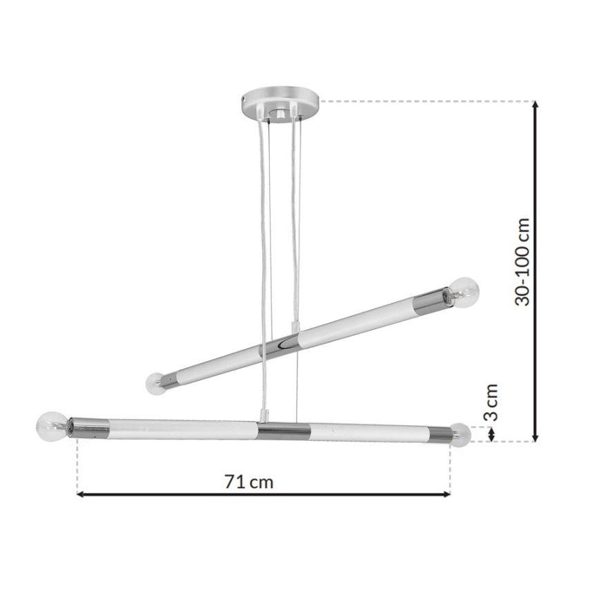Висящ полилей BASTONE WHITE 4xE14/40W/230V