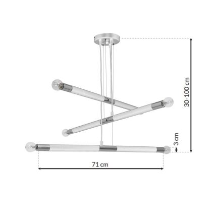 Висящ полилей BASTONE WHITE 6xE14/40W/230V