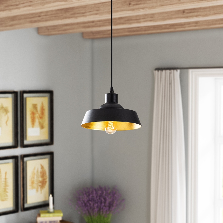 Висящ полилей BERCESTE 1xE27/40W/230V черен