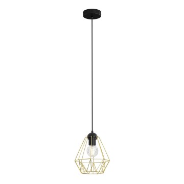 Висящ полилей BERGEN 1xE27/60W/230V черен/златист