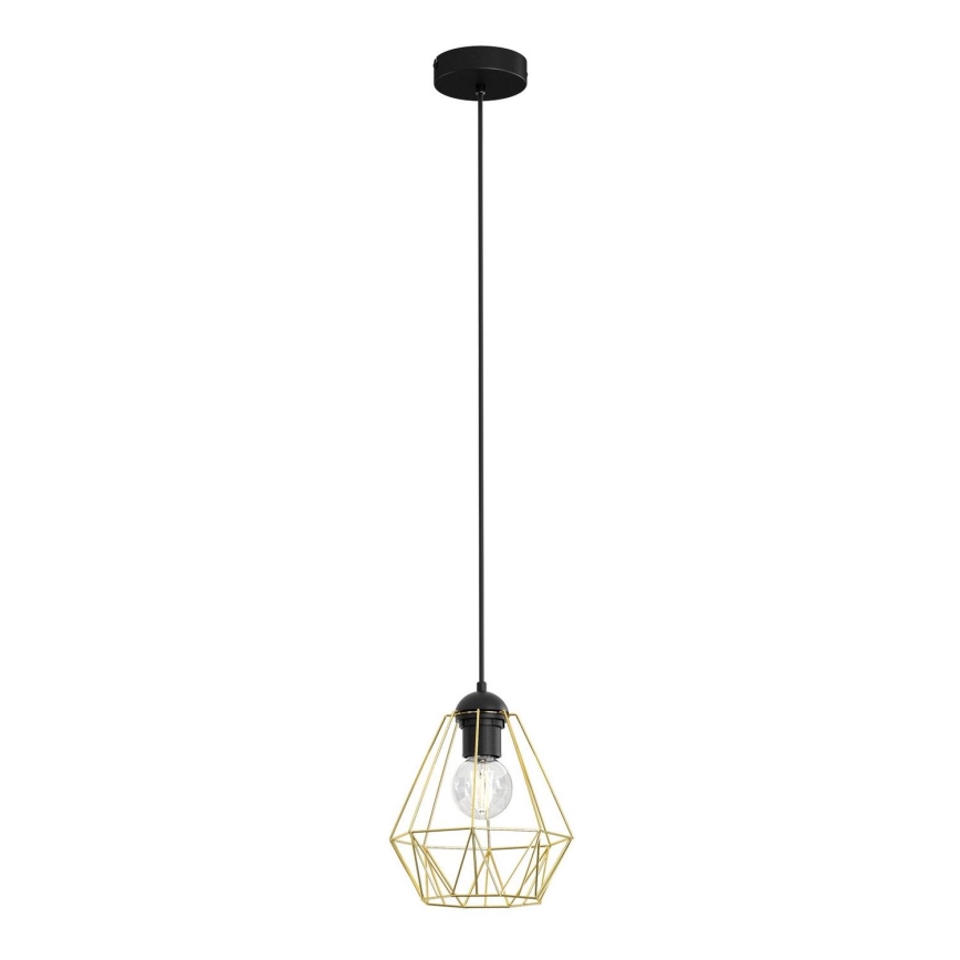 Висящ полилей BERGEN 1xE27/60W/230V черен/златист
