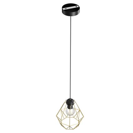 Висящ полилей BERGEN 1xE27/60W/230V черен/златист