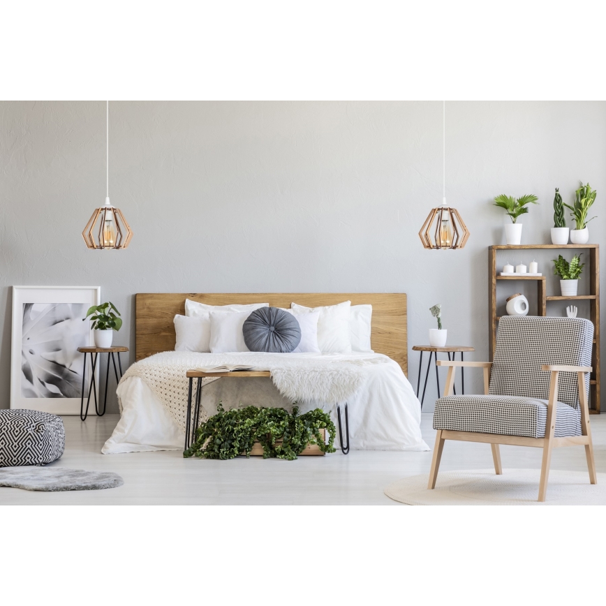 Висящ полилей BERGO 1xE27/60W/230V бял