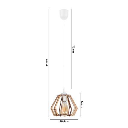 Висящ полилей BERGO 1xE27/60W/230V бял