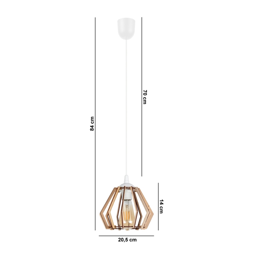 Висящ полилей BERGO 1xE27/60W/230V бял