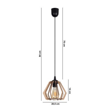 Висящ полилей BERGO 1xE27/60W/230V черен