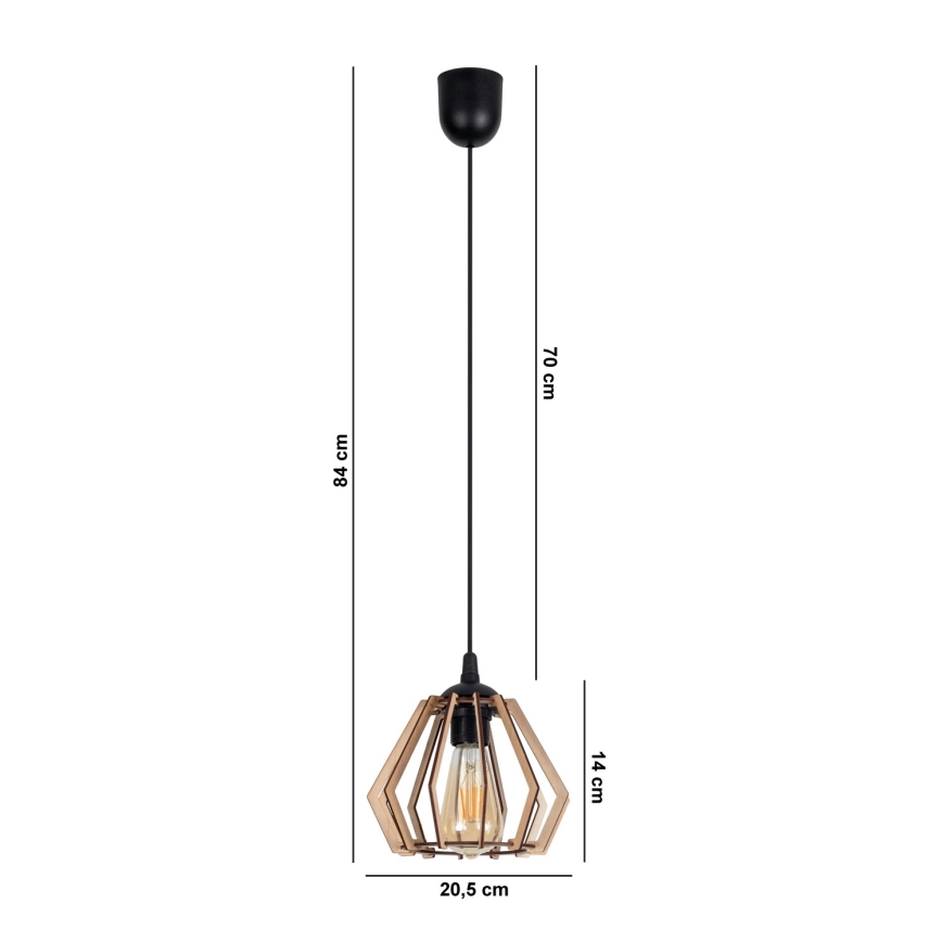 Висящ полилей BERGO 1xE27/60W/230V черен