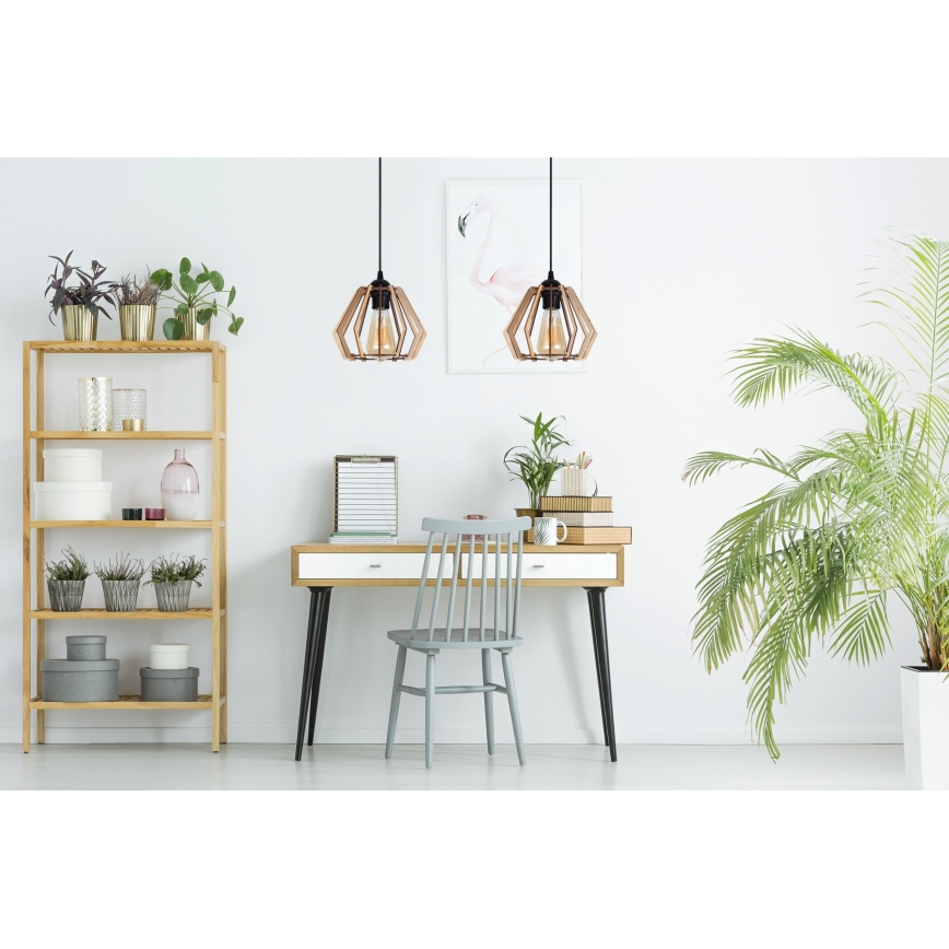 Висящ полилей BERGO 2xE27/60W/230V черен