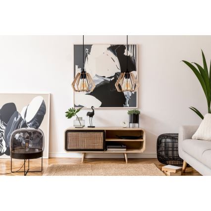 Висящ полилей BERGO 2xE27/60W/230V черен