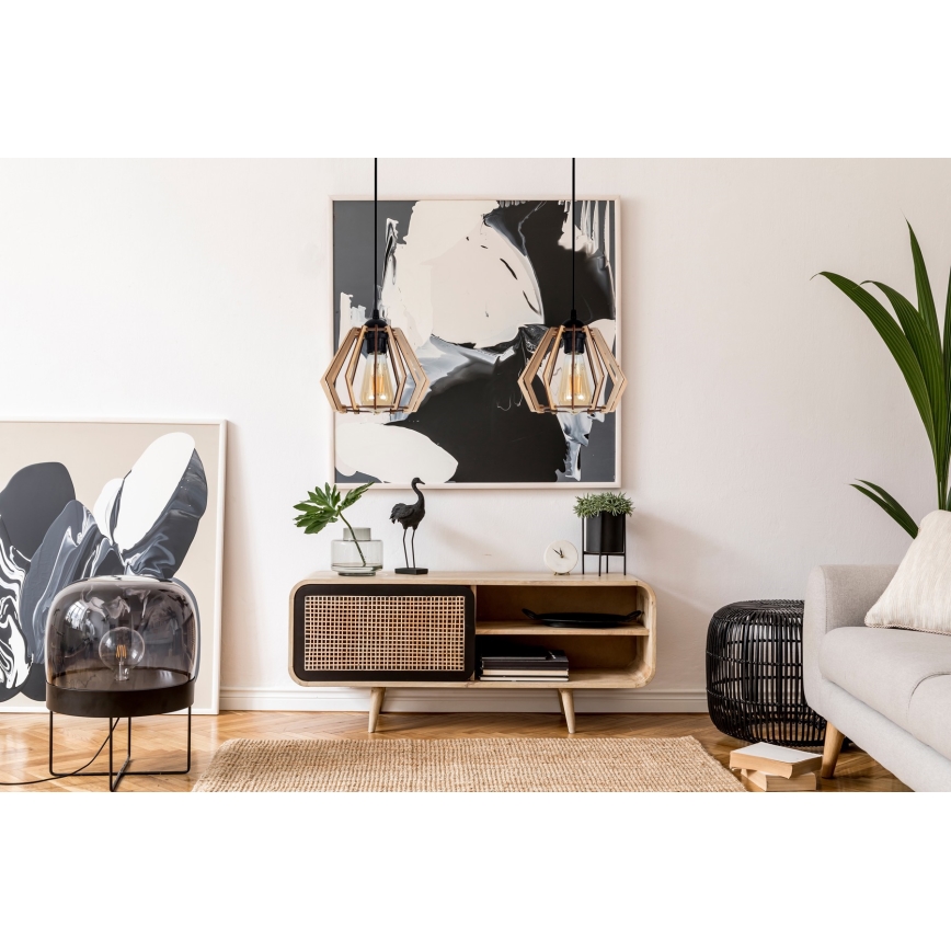 Висящ полилей BERGO 2xE27/60W/230V черен