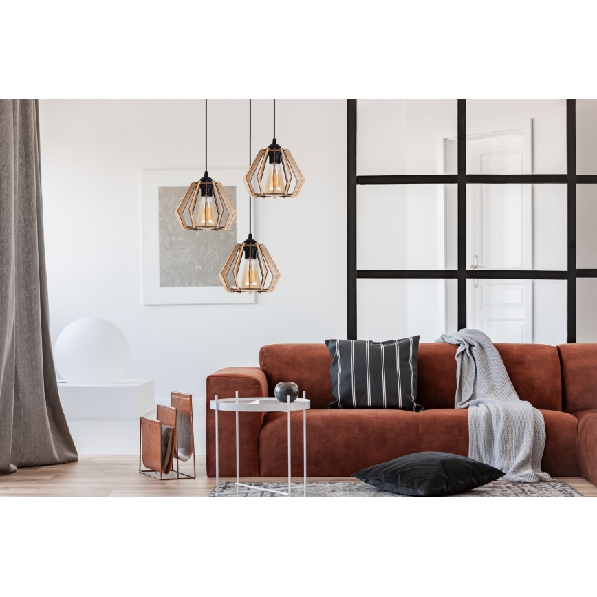 Висящ полилей BERGO 3xE27/60W/230V черен