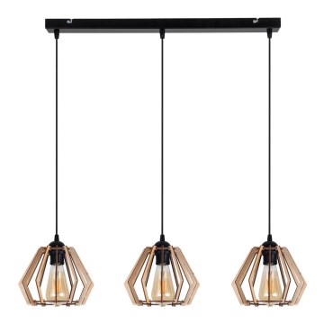 Висящ полилей BERGO 3xE27/60W/230V черен