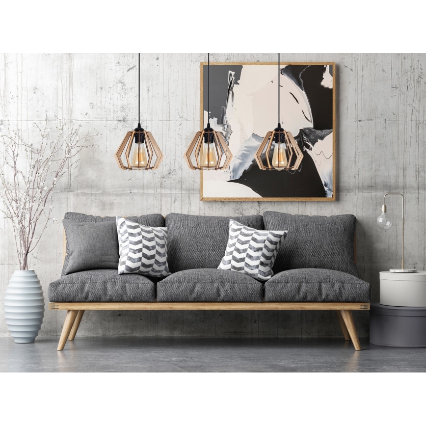 Висящ полилей BERGO 3xE27/60W/230V черен